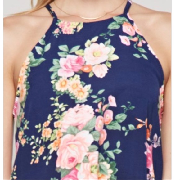 ONLY 3 LEFT ♥️Navy Floral Halter Sundress - Picture 5 of 8
